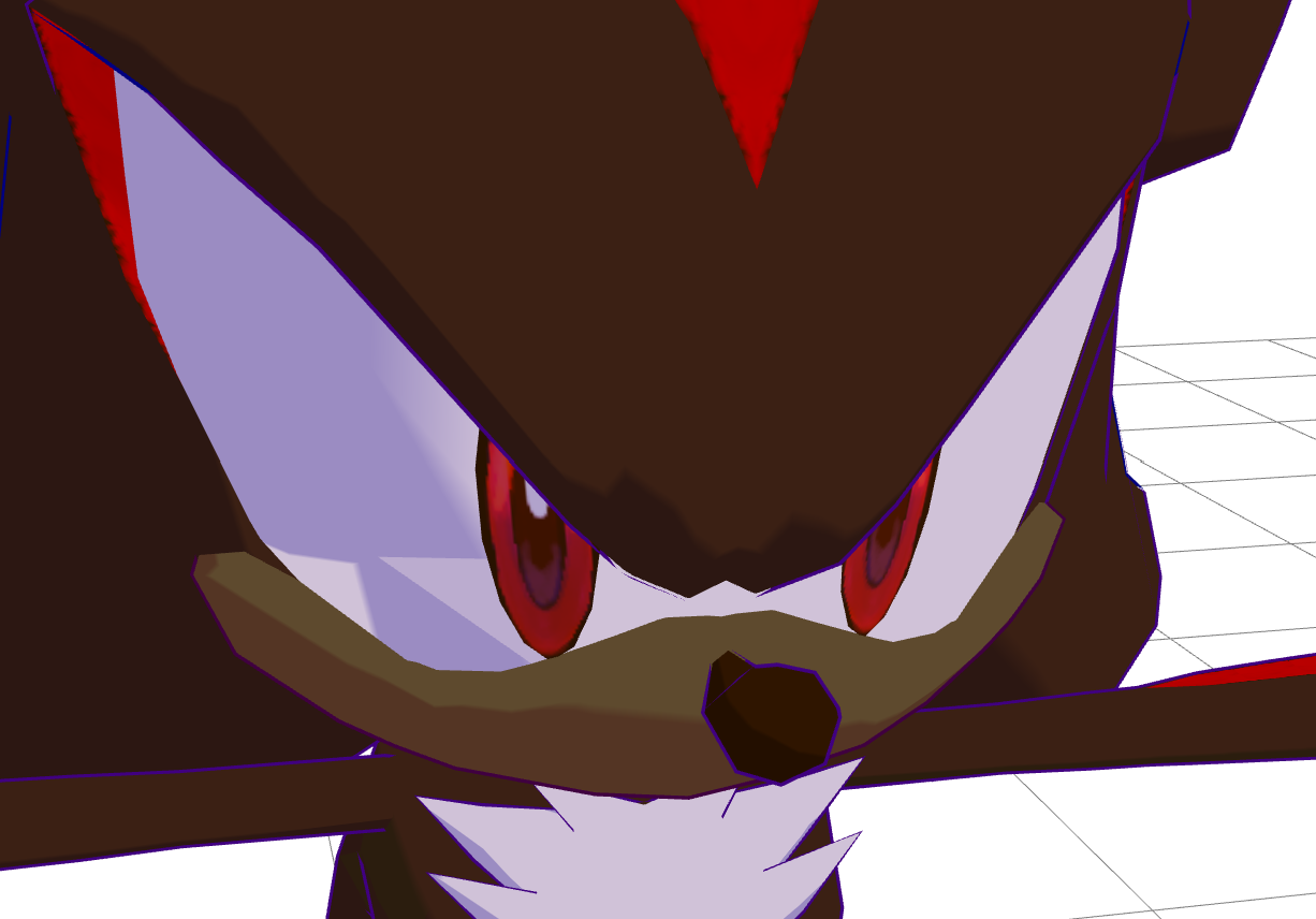 3d model closeup of shadow